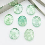 Load image into Gallery viewer, 1,2,3,4,5Pcs Natural fluoride oval face Shape Carving,Hand carved fancy face shape Gemstone, fluoride carved Gemstone jewelry Making,18X14mm