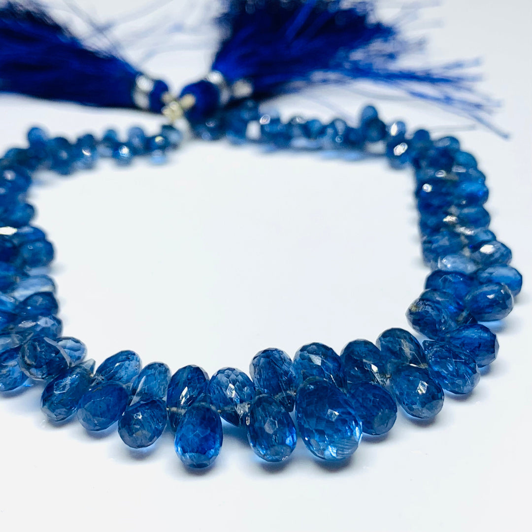 Amazing AAA Quality 100% Natural Kyanite Pear Shape Faceted Beads Strand, 7" Strand, Jewellery Making Gemstone, 6X4 13X8 mm