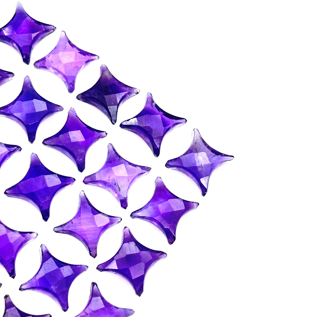 Natural Amethyst Ninja Star Shape Carving Beads, Fancy Star Shape Gemstone Beads, 11X15 MM Jewelry Making Star Shape Briolettes Loose Beads