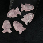 Load image into Gallery viewer, Genuine Rose Quartz Fish Carving, Hand Carved Fish Shape Gemstone, Natural Rose Quartz, 17X26 MM, Feminine Energy Fish Charm Healing Crystal