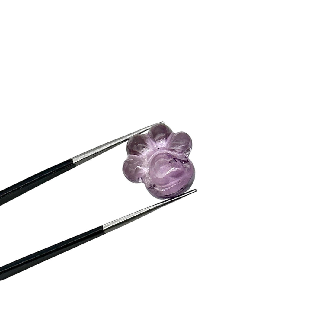 AAA+ Quality Natural Pink Amethyst Hand Carved Dog Paw, Gemstone Paw Carving, 13 MM Paw Charm, Dog Cute Purple Paws for Jewelry