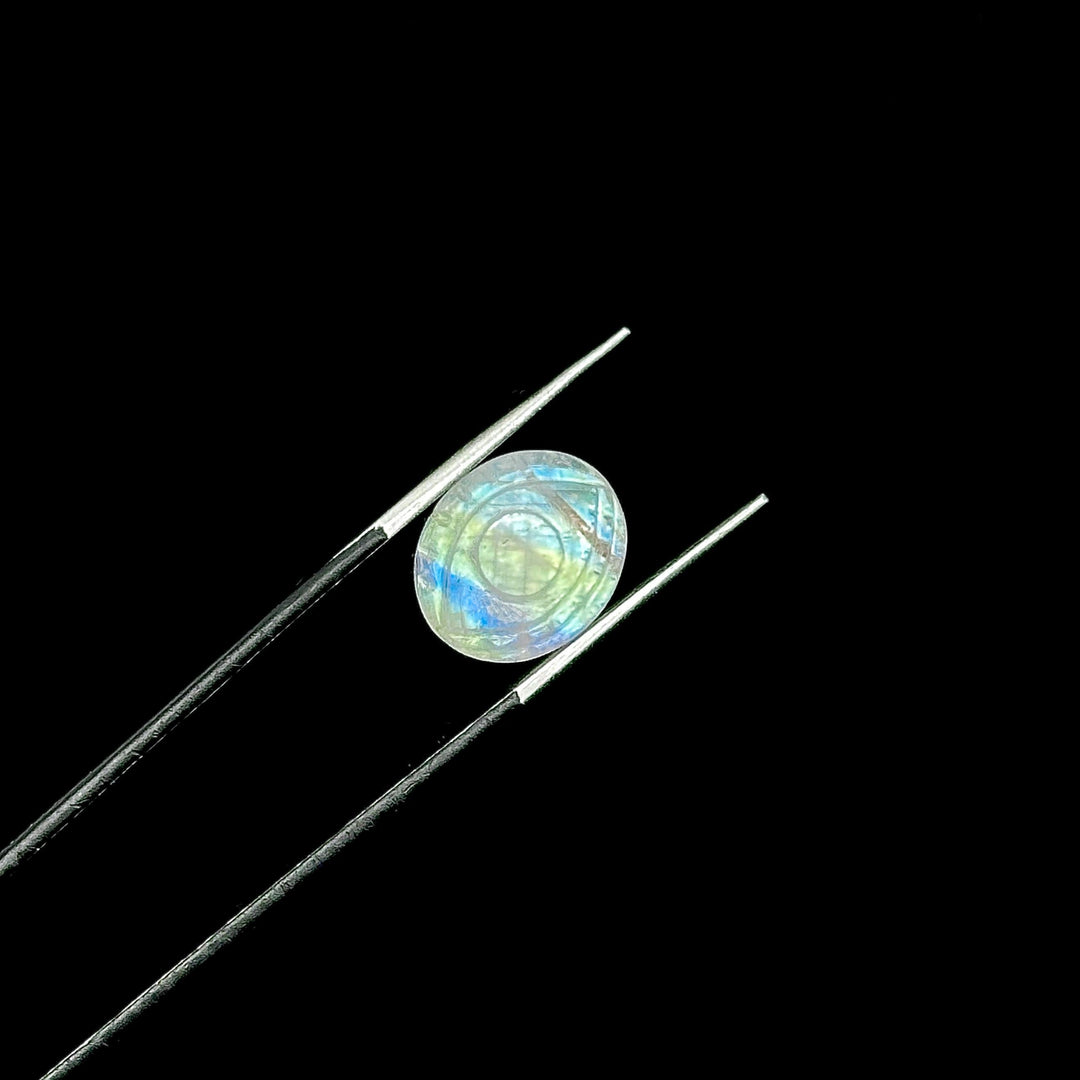 Flashy AAA Rainbow Moonstone Carved Evil Eye Briolettes, Natural Rainbow Moonstone Evil Eye Shape Charm Beads For Jewelry Making, 10X12MM