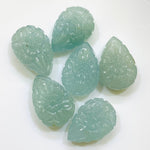 Load image into Gallery viewer, 1,2,3,4,5,6 pcs 100% Natural Aquamarine Pear Shape Carved Gemstone, Pear Shape Carving, Carved Gemstone For Jewellery 17.7X12.4 mm