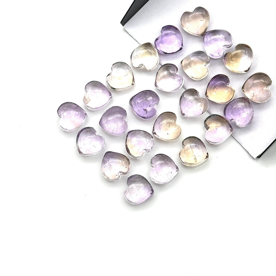 Natural Ametrine Heart Shape Briolette's, AAA Ametrine Smooth Heart Shape Beads, Hand Carved Gemstones, Jewelry Making Wholesale Beads 8 MM