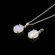 Rainbow Moonstone Scarab Necklace, Sterling Silver Necklace, 16 MM Scarab, Moonstone Energy Fashion Necklace Gift For Her