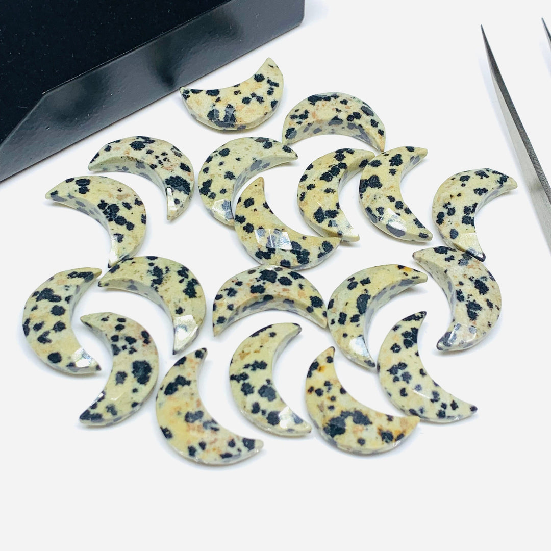 2,3,4,5 Pcs Natural Jesper Moon Shape Briolettes,  Faceted Hand Carved Moon Loose gemstone, Moon Shape Gemstone, Carved Gemstone, 17 mm