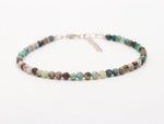 Load image into Gallery viewer, Dainty Chrysocolla Beaded Bracelet, Faceted Round Beads Bracelet, Gift for Her, 3 MM Beads Bracelet, 925 Silver Bracelet for Her