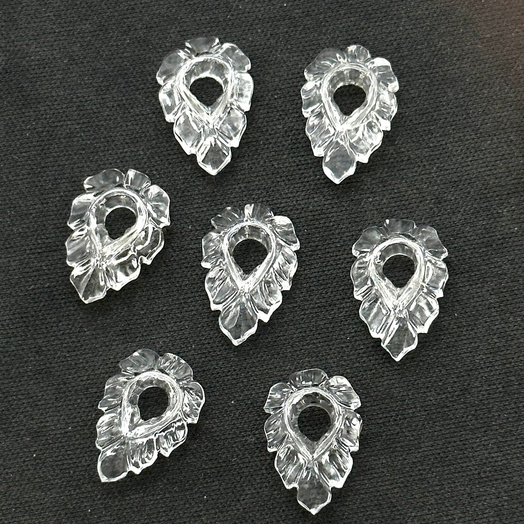 1,2,3,4,5 pcs Natural Crystal Quartz Pear Shape Carved Gemstone, Pear Shape Carving, Crystal Quartz Hand Carved Gemstone for Jewlery 18X12mm