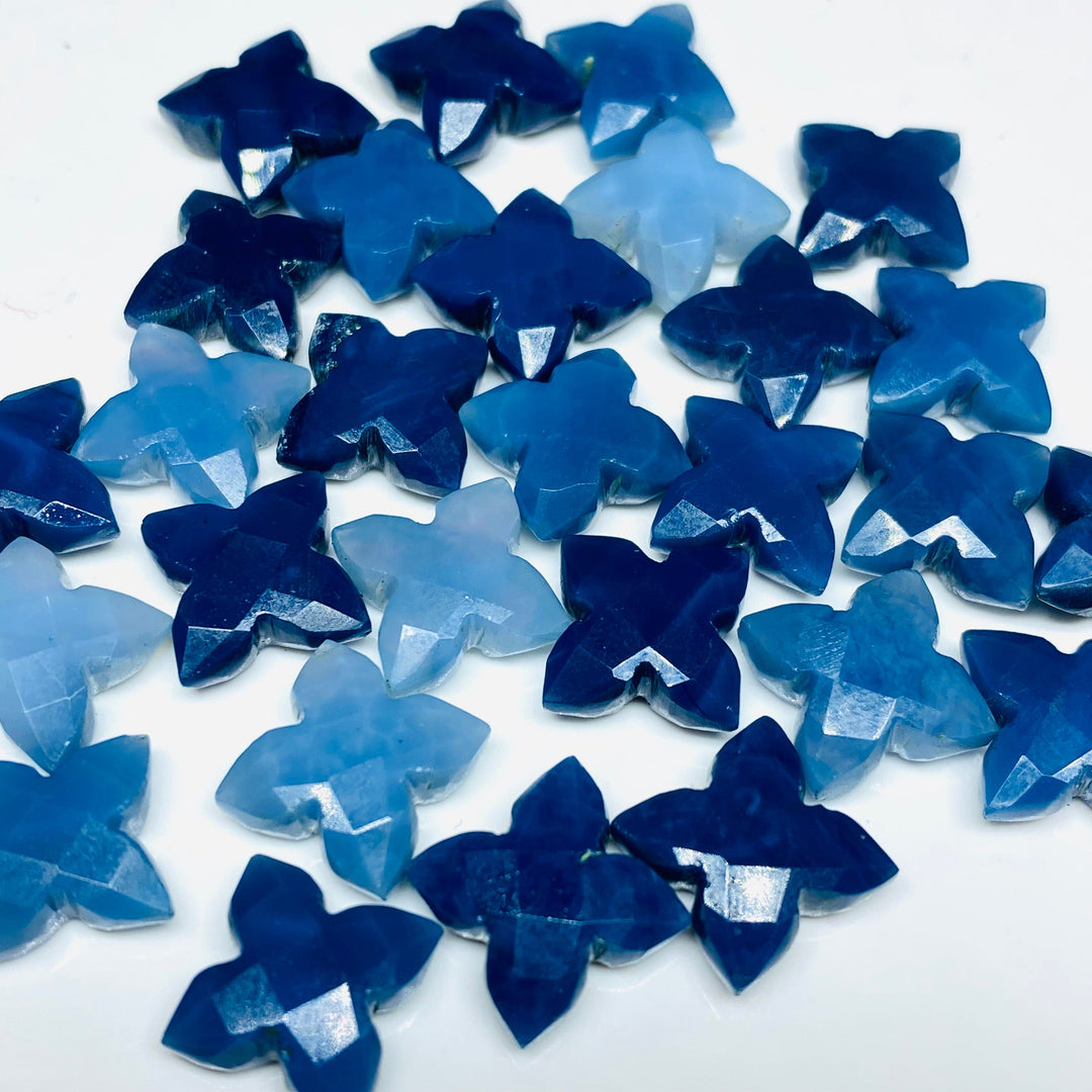 2,3,4,5 Pcs Natural Blue Opal Hand Carved Flower Shape, Carved Flower Shape Gemstone For Jewellery, Flower Shape Gemstone, 12 mm