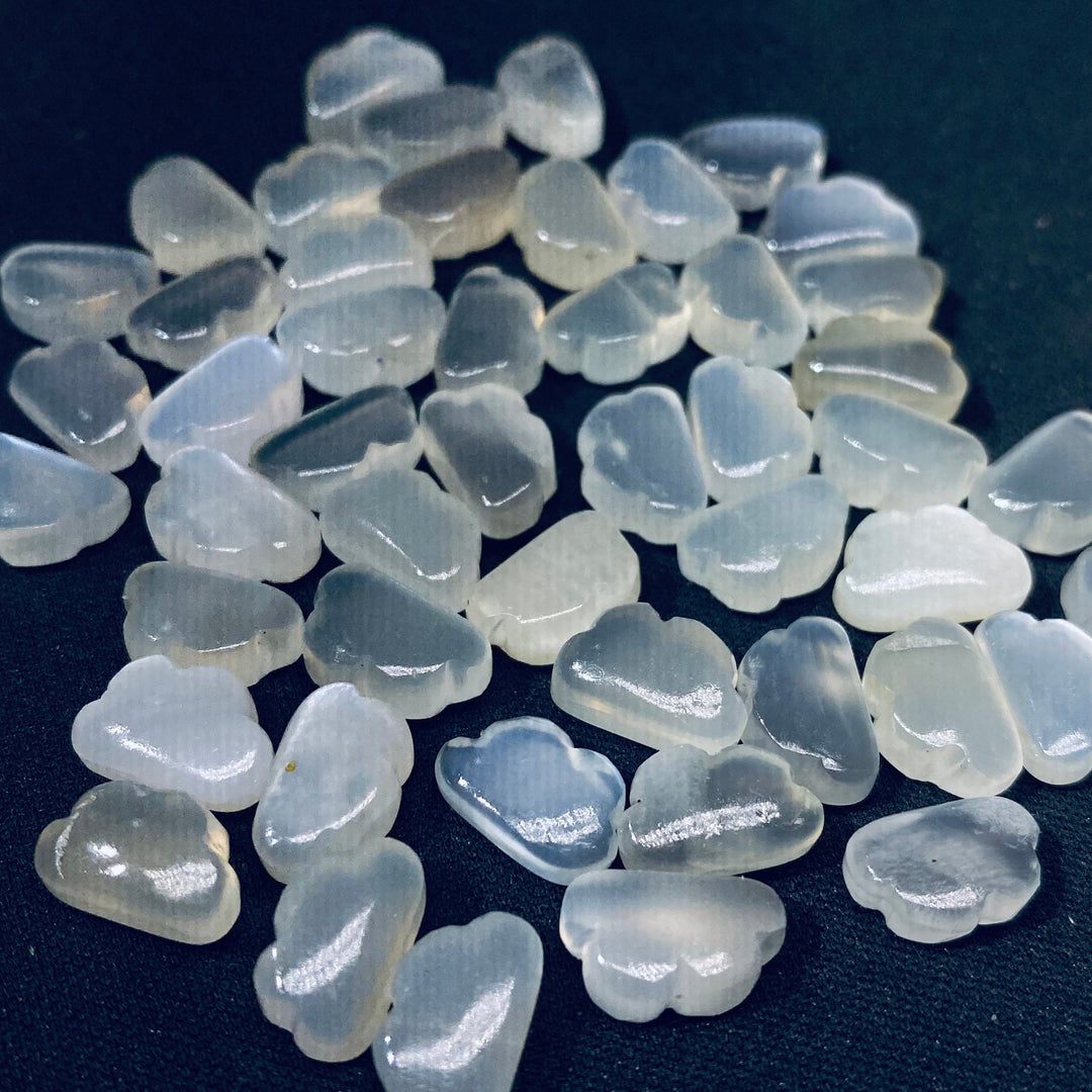 Natural White Moonstone Cloud Shape Beads, AAA Moonstone Cloud Shape Briolettes, Smooth Hand Carved Gemstone, Cloud Shape Charm Beads, 12 MM