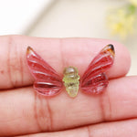 Load image into Gallery viewer, Carved Tourmaline Butterfly Beads: AAA Grade, Multi-Color, 19-10mm