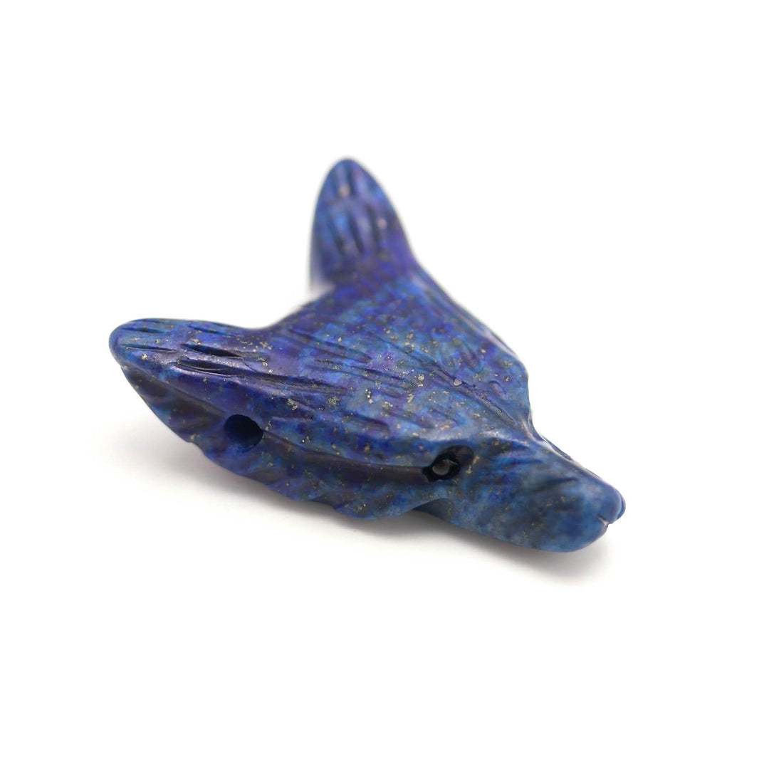 Natural Lapis Lazuli Fox Head, AAA Onyx Jewelry Making Gemstones Side Drill from Ear, Head Carved Beads, Reiki Healing Crystal, Home Decor