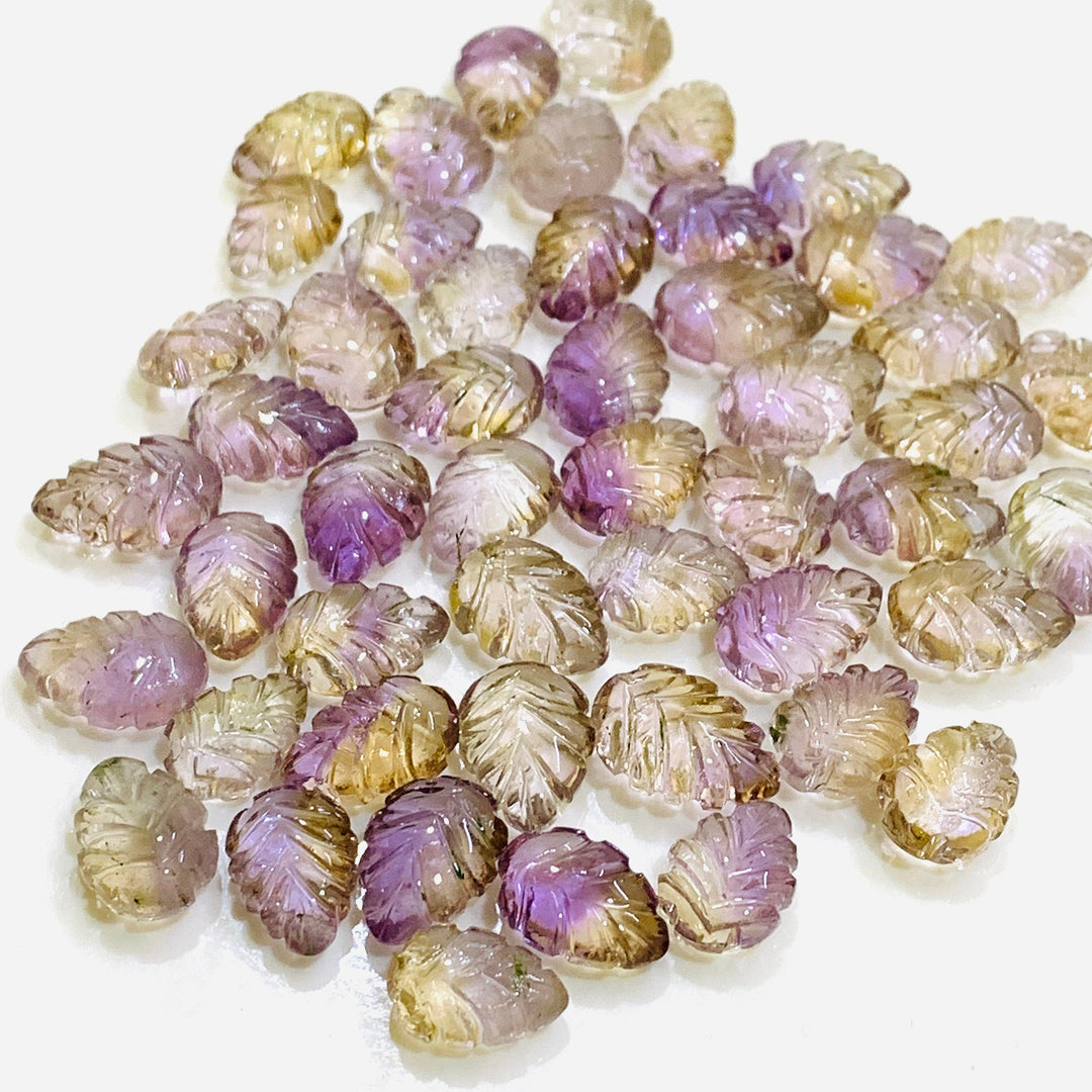AAA Quality 100% Natural Ametrine Leaf Shape Briolettes Carving Gemstone, Leaf Shape Carved Gemstone, Gemstone For Jewellery 10-13 mm
