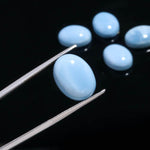 Load image into Gallery viewer, AAA Blue Opal Oval Shape Beads, Blue Opal Hand Carved Smooth Gemstone Beads, Loose Carving Beads, Oval Charms for Jewelry Making 12X16 MM