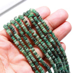 Load image into Gallery viewer, Natural Emerald Smooth Rondelle Beads, AAA Green Emerald Smooth Beads for Jewelry Making, Plain Beads, 3-4 MM