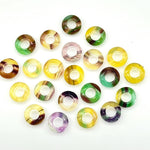 Load image into Gallery viewer, Rainbow Fluorite Donut Shape Gemstones, Multi Fluorite Donut Carving, Healing Gemstone Beads, 12 mm Fluorite Smooth Donut Beads