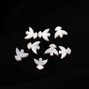 1 Pc Hand Carved Mother of Pearl Dove Bead, Jewelry Making (12x13 MM, Side Drill, 1 Pc