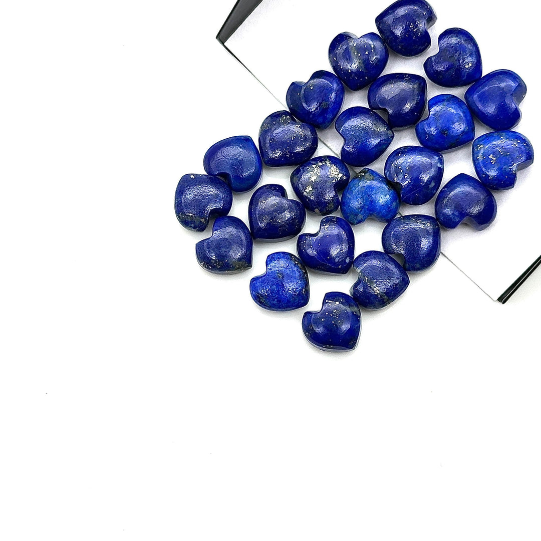 AAA Lapis Lazuli Heart Shape Briolettes, Natural Blue Lapis Smooth Heart Shape Beads, Hand Carved Gemstone, Jewelry Making Loose Charm, 8 MM