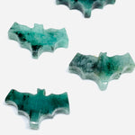 Load image into Gallery viewer, 2,3,4,5 Pcs Natural Emerald Hand Carved Bat Shape, Bat Shape Gemstone For Jewellery, Bat Shape Gemstone, 20X10 mm