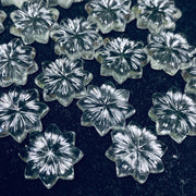 1,2,3,4,5 pcs 100% Natural Crystal Quartz  Flower Shape Carved Gemstone, Flower Shape Carving, Carved Gemstone For Jewellery  16 mm