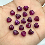 Load image into Gallery viewer, Red Ruby Corundum Heart Shape Briolettes, AAA Red Ruby Hand Carved Faceted Heart Shape Beads, Loose Gemstone Bads, 8 MM, Red Dyed Beads