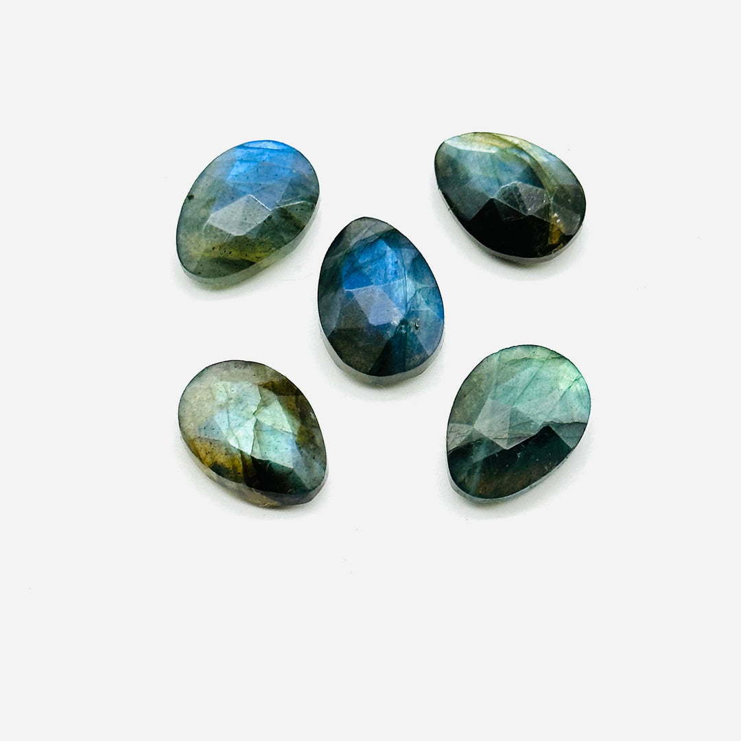 2,3,4,5 pcs A-one quality labradorite Faceted carved Rosecuts, freeform labradorite rosecuts, rosecut gemstone for jewelry 10X14 mm
