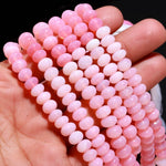 Load image into Gallery viewer, Shaded Pink Opal Smooth Rondelle Beads, Pink Opal Beads for Jewelry Making, Wholesale Loose Opal Beads, 8 MM Dyed Opal for Craft Making