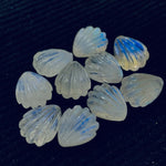 Load image into Gallery viewer, 2,3,4,5,6 pcs 100% Natural Rainbow Moonstone Fancy Shape Carved Gemstone, Fancy Shape Carving, Carved Gemstone For Jewellery 12.3X10 mm