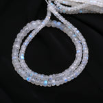 Load image into Gallery viewer, Rainbow Moonstone Faceted Rondelle Beads, Flashy White Gemstone, 4" Strand