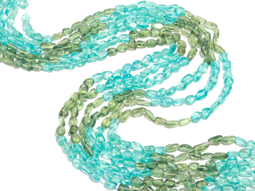 Natural Blue & Green Apatite Oval Shape Beads, Smooth Apatite Oval Beads, 6-7 MM Oval Beads, Jewelry Making Wholesale Beads, Craft Supplies