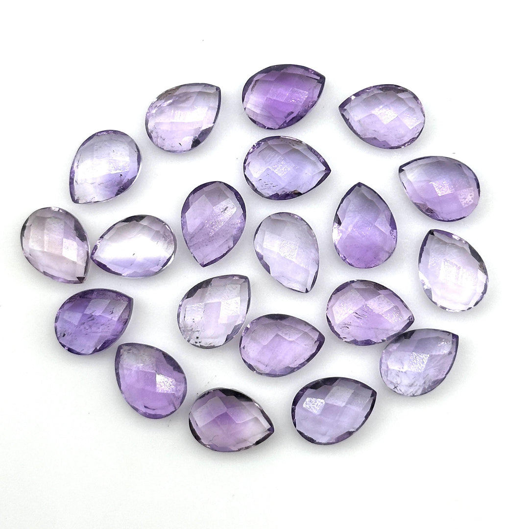 AAA+ Quality Pink Amethyst Faceted Pear Shape Beads, 9X12 MM Pink Briolette's Beads, Matched Pairs, Jewelry Making Pear Shape Beads