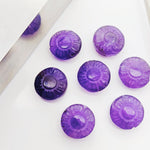 Load image into Gallery viewer, 2,3,4,5pcs 100% Natural Amethyst Fancy Shape Carved Gemstone, Loose Gemstone, coin Shape Gemstone for Jewlery, Carved Gemstone 11 mm