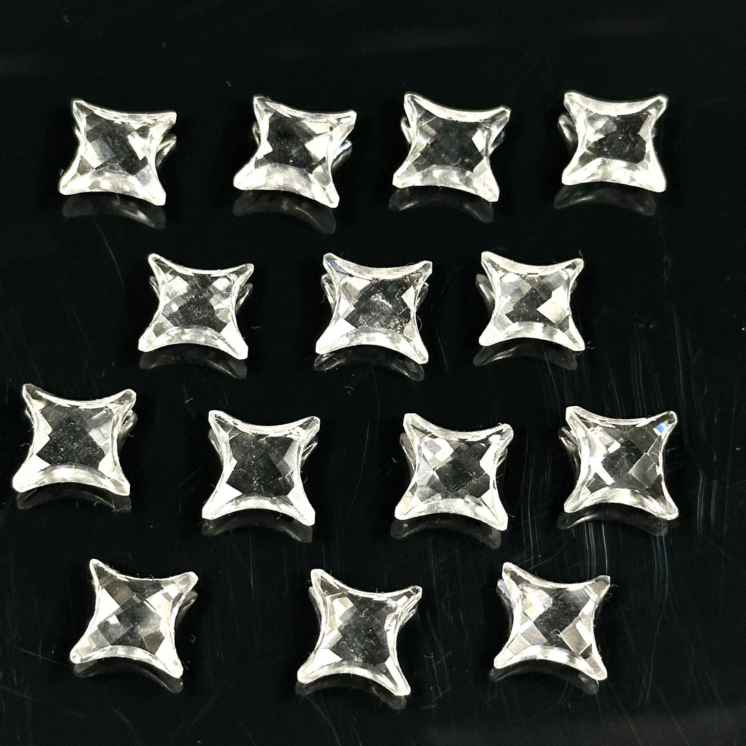 Natural Crystal Quartz Ninja Star Shape Carving Beads, Ninja Star Shape Gemstone Beads, 11X15 MM Jewelry Making Beads, Star Shape Briolettes