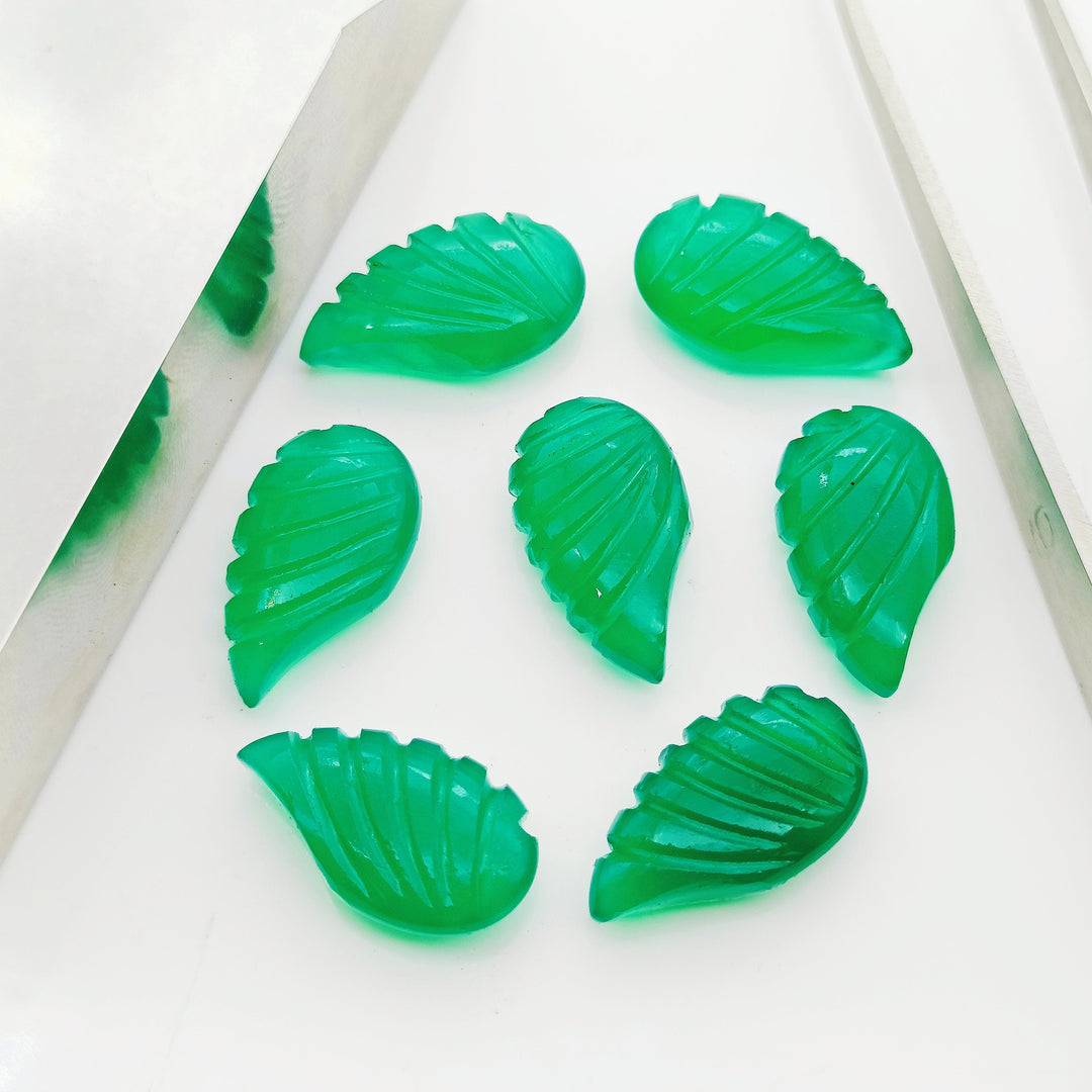 2,3,4,5,6 100% Natural Green onyx fancy Shape Carving, Hand carved Fancy shape Gemstone, carved Gemstone jewelry Making,18X10 mm