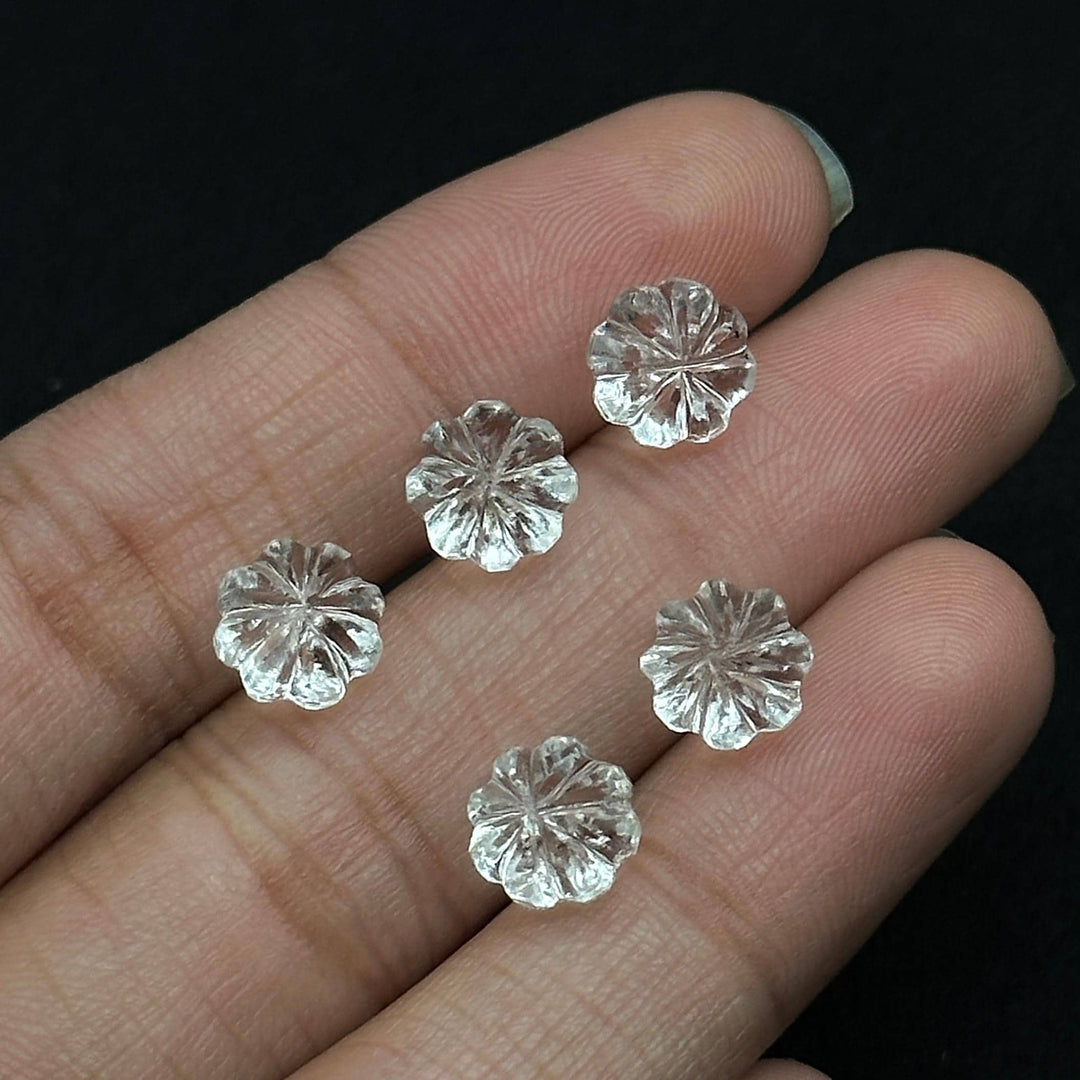 Amazing Carved Crystal Quartz Melon Shape Beads, Hand Carved Pumpkin Shape Gemstone Beads, 6X8 MM Natural Crystal Beads For Jewelry & Crafts