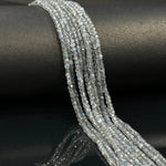 Load image into Gallery viewer, Labradorite Gemstone Beads: 2mm Faceted Cube, Blue Fire, 13 Inch Strand