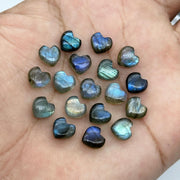 Smooth Labradorite Little Hearts, Natural Labradorite Plain Heart Shape Beads, Loose Gemstone, 8 MM Heart Charm Beads for Jewelry