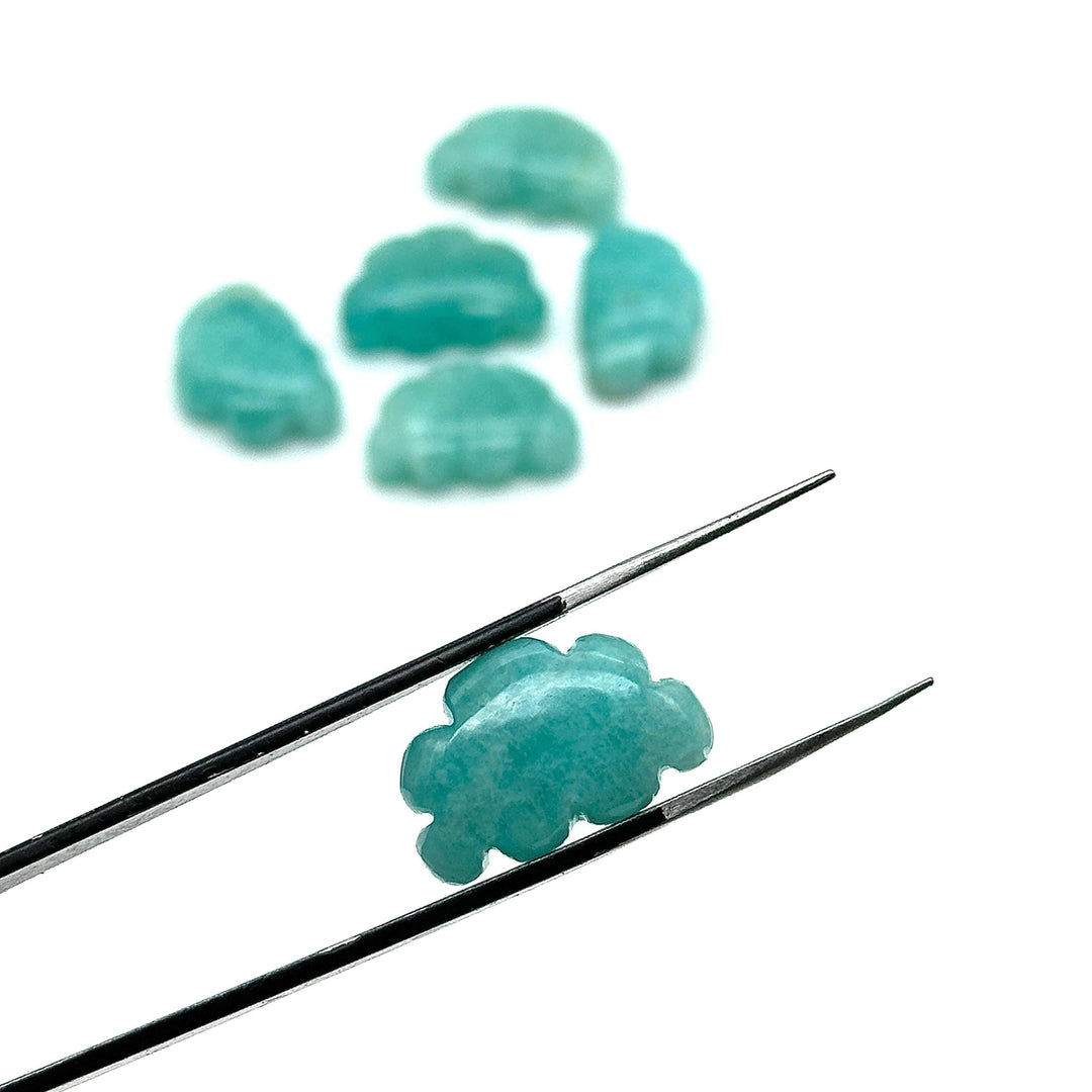 Natural Amazonite Clouds Shape Beads, AAA Amazonite Cloud Shape Stone, Smooth Gemstone For Jewlery 17X12 MM, Hand Carved Clouds, Flat Back