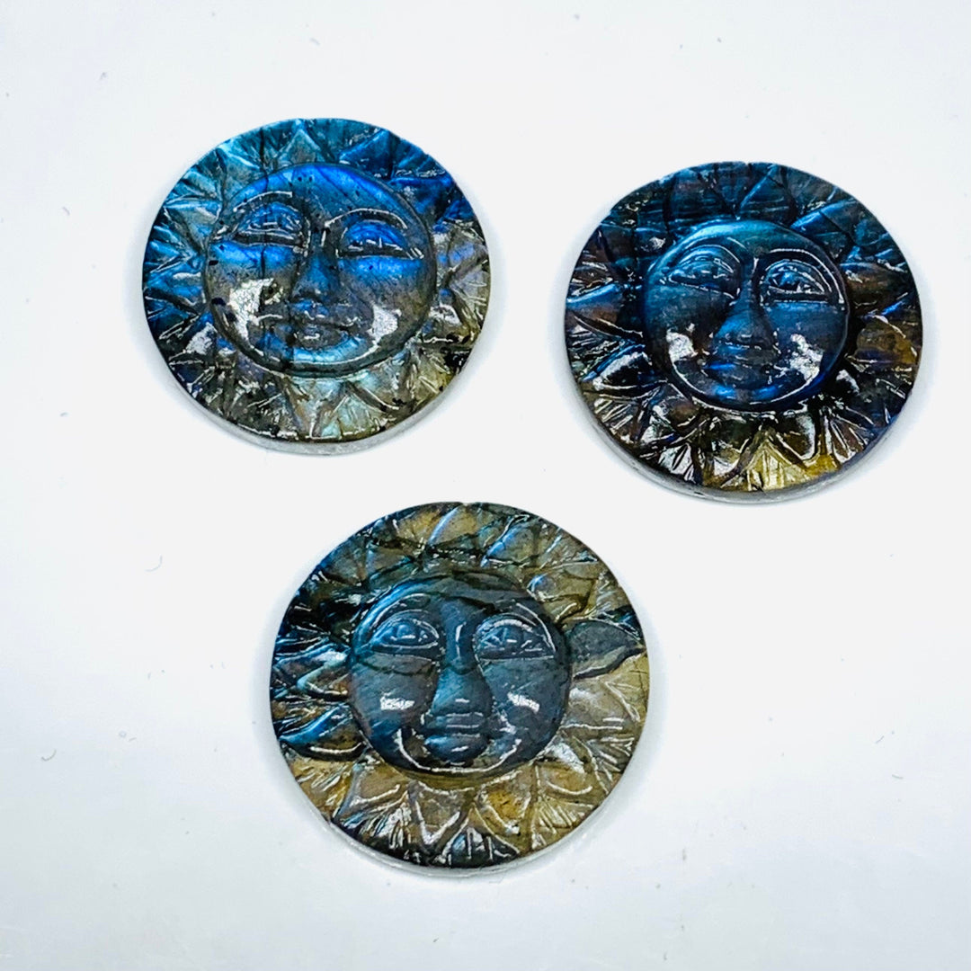 AAA Quality 100% Natural Labradorite Face Shape Carved Gemstone, Face Shape Carving, Carved Gemstone For Jewellery 25 mm
