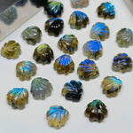 Load image into Gallery viewer, 2,3,4,5 Pcs Natural Labradorite Hand Carved Fancy Shape, Carved Fancy Shape Gemstone For Jewellery, Fancy Shape Gemstone, 10 mm