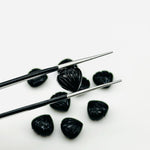 Load image into Gallery viewer, Natural Black Onyx Shell Beads, 8 MM Hand Carved Seashells, Tiny Carved Beads, Black Onyx Shell Charms, Jewelry &amp; Craft Making Gemstones