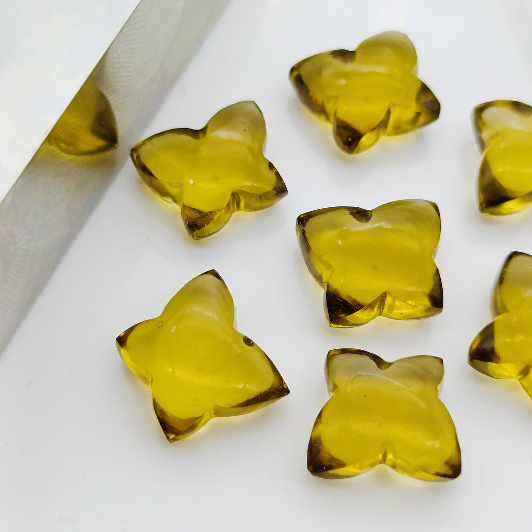 Natural Beer Quartz Butterfly Shape Gemstone Beads, Hand Carved Smooth Butterfly Shape Beads, Honey Quartz Beads 13X9-14X10 MM