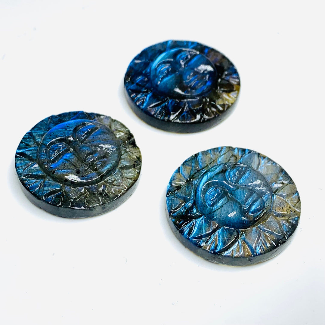 AAA Quality 100% Natural Labradorite Face Shape Carved Gemstone, Face Shape Carving, Carved Gemstone For Jewellery 25 mm