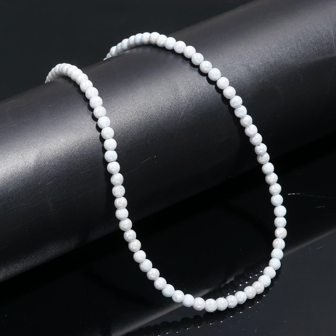Pretty Moonstone Necklace, Coated Moonstone Round Beads Necklace, 5 MM Smooth Moonstone Necklace For Women's, Bridesmaid Gifts
