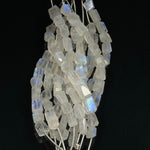 Load image into Gallery viewer, Flashy Rainbow Moonstone Tumble Shape Beads, Nuggets Shape Faceted Beads, 4" Strand, Blue Flashy Tumble Beads, Fancy Jewelry Making Beads