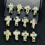 Load image into Gallery viewer, Dalmation Jasper Cross Shape Beads ~ Dalmation Jasper Carvigs Gemstone Beads ~ Faceted Cross Beads ~ 15 MM Cross Charm Beads ~ Holy Cross