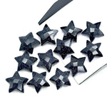 Load image into Gallery viewer, AAA Black Sunstone Star Shape Briolettes, Sunstone Star Beads, Hand Carved Sunstone Star for DIY Crafts, Shiny Black Star for Jewelry, 15 MM