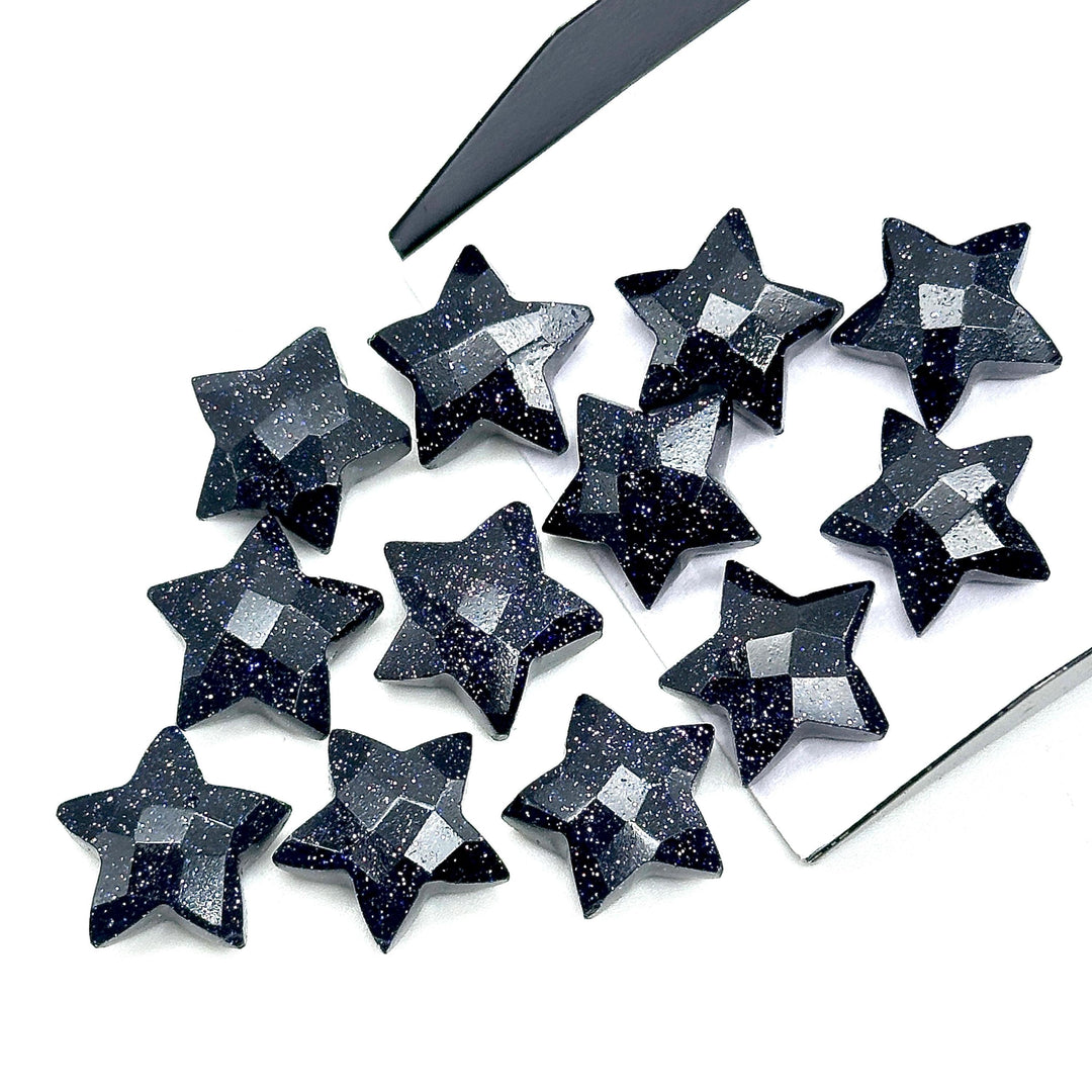 AAA Black Sunstone Star Shape Briolettes, Sunstone Star Beads, Hand Carved Sunstone Star for DIY Crafts, Shiny Black Star for Jewelry, 15 MM