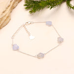 Load image into Gallery viewer, AAA Lace Agate Heart Shape Beads Bracelet, Lace Agate Heart Beads Bracelet, Women's Gift Chain Bracelet, 925 Silver Bracelet/Anklets