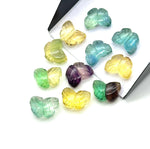 Load image into Gallery viewer, Cute Rainbow Fluorite Butterfly Shape Beads, Hand Carved Multi Fluorite Butterfly Briolettes, Gemstone Charms for Jewelry Making, 13 MM